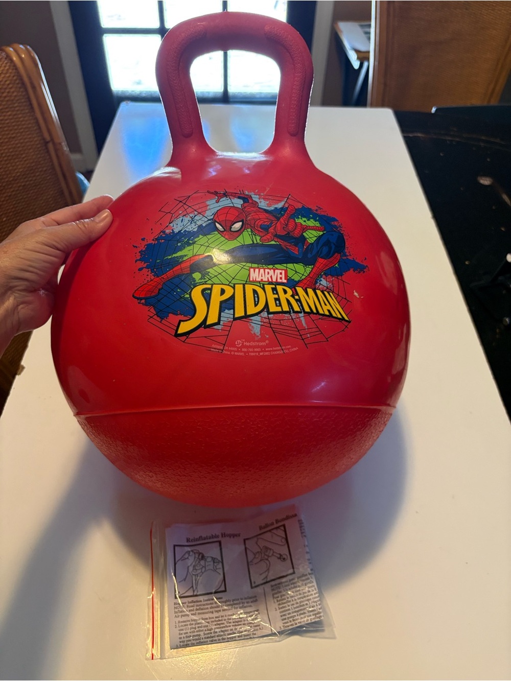 Hedstrom Hopper Ball, Jumping Ball for Kids, inflates up to 15", Marvel Spiderma